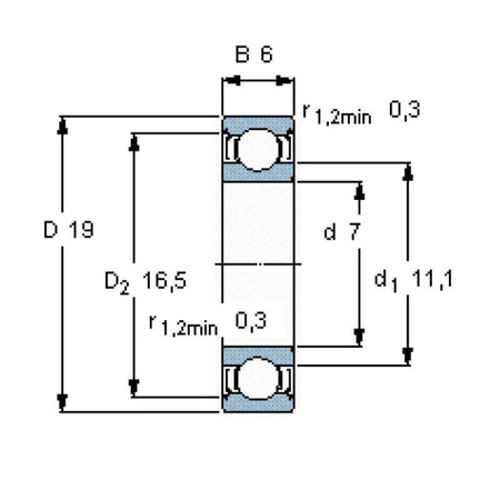 Cuscinetto a sfera Scanalato 607-2Z Schermato stufe a pellet 14706100