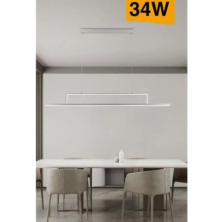 Lampadario Led 34w A Sospensione Lineare Orizzontale Luce 3000k 6500k 4000k B66-b