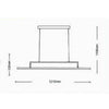 Lampadario Led 34w A Sospensione Lineare Orizzontale Luce 3000k 6500k 4000k B66-b