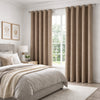 Tenda Oscurante 140x290 cm con Anelli Cromo Design Moderno Grigio Scuro