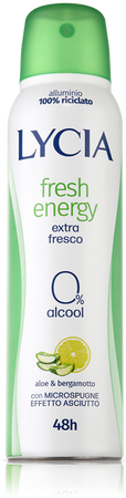 Lycia Fresh Energy spray deodorante 48h Aloe e Bergamotto 150ml