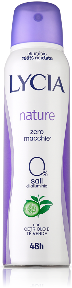 Lycia Nature spray 48h zero macchie Cetriolo e Tè verde 150ml