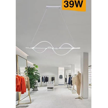 Lampadario Led A Sospensione 39 Watt Moderno Onde Luce 6500k 4000k 3000k B64-b