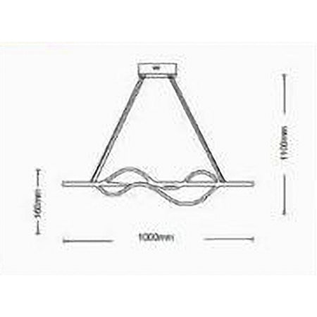 Lampadario Led A Sospensione 39 Watt Moderno Onde Luce 6500k 4000k 3000k B64-b