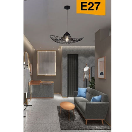 Lampadario A Cappello Con Paralume Metallo E27 Lampada Decorativa Contemporanea B61