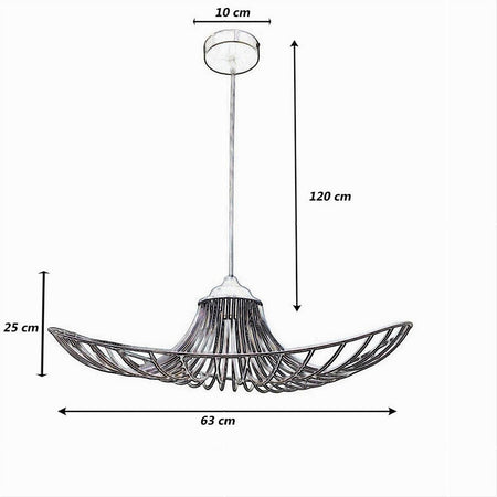 Lampadario A Cappello Con Paralume Metallo E27 Lampada Decorativa Contemporanea B61