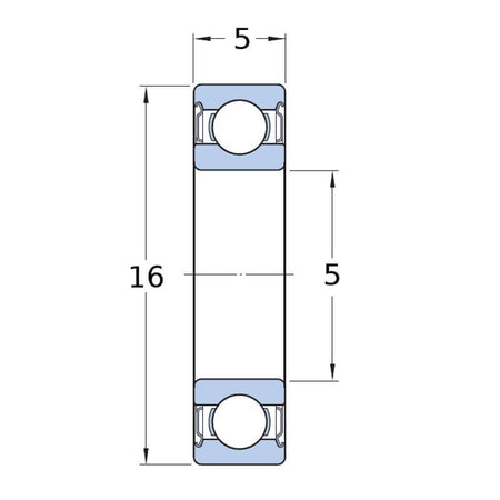 Cuscinetto a sfera Scanalato 625-2Z Schermato stufe a pellet 14706103