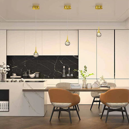Lampadario Moderno Led 5w Globo Lampada Dorata Pendente Luce 3000k 4000k 6500k Lp-41