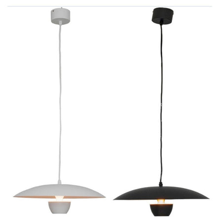 Lampadario Led A Sospensione Moderno 11w 880lm Bianco Nero Luce Calda Ip20 Lp-64