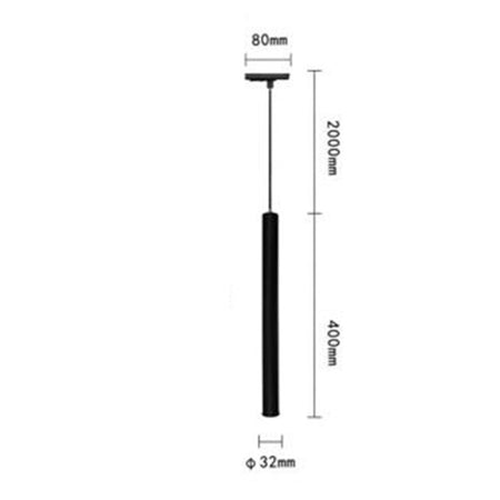 Faretto Led A Sospensione 3 W Cilindro Per Binario Track Monofase Lampada Lp-80