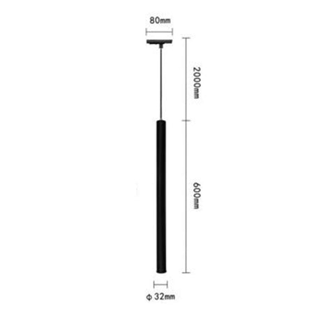 Lampada Led A Sospensione 3w Cilindro Per Binario Track Monofase Proiettore Lp-79