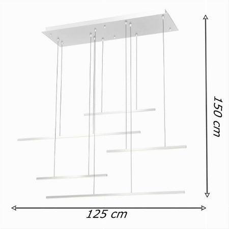 Lampadario A Sospensione 38w A Led Design Minimal 3 Colorazione Di Luce Lp-43-3c