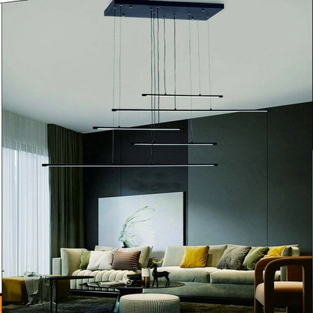 Lampadario A Sospensione 38w A Led Design Minimal 3 Colorazione Di Luce Lp-43-3c