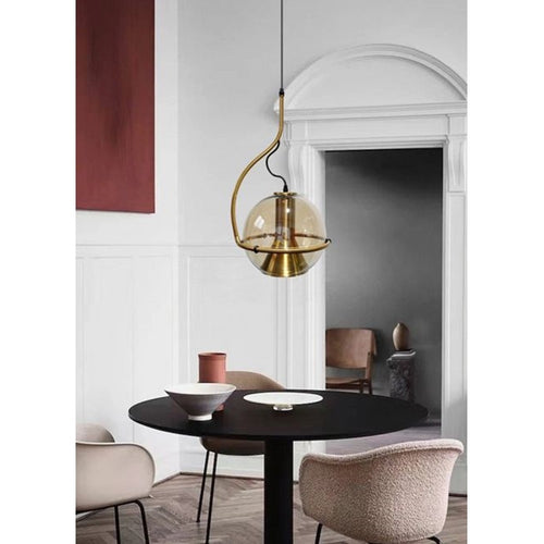 Lampadario Sfera Vetro Pendente Globo E27 Lampada Orientabile Sospensione Lp-87