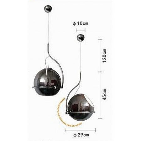 Lampadario Sfera Vetro Pendente Globo E27 Lampada Orientabile Sospensione Lp-87