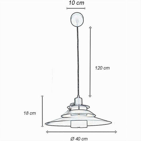 Lampadario A Sospensione Industriale E27 Lampada Pendente Vintage Retrò Lp-88
