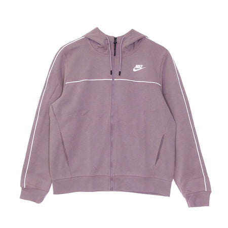 Nike Felpa Leggera Cappuccio Zip Donna W Sportswear Millenium Essential Fleece Full-zip Hoodie Purple Smoke/white da donna