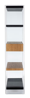 Libreria Line Wood struttura in legno MDF rivestito con fianchi in vetro per interno