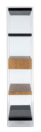 Libreria "Line Wood" struttura in legno MDF rivestito con fianchi in vetro per interno