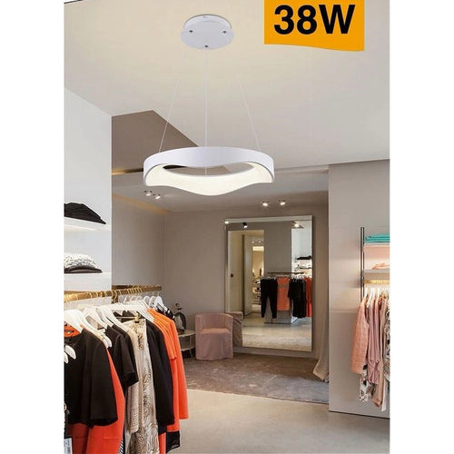 Lampadario A Sospensione Led Onda 38w Ultra Moderna 3 Colorazioni Di Luce A67-3c