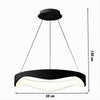 Lampadario A Sospensione Led Onda 38w Ultra Moderna 3 Colorazioni Di Luce A67-3c