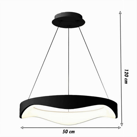 Lampadario A Sospensione Led Onda 38w Ultra Moderna 3 Colorazioni Di Luce A67-3c