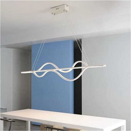 Lampadario Led A Sospensione 39 Watt Moderno Onde Luce 6500k 4000k 3000k B64-b