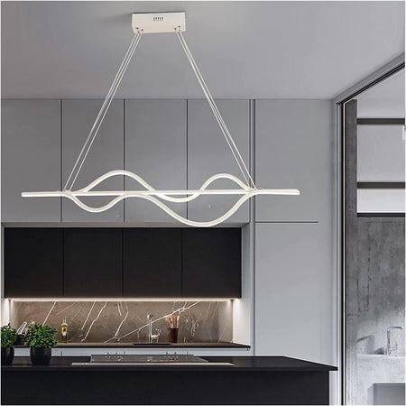 Lampadario Led A Sospensione 39 Watt Moderno Onde Luce 6500k 4000k 3000k B64-b