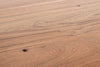 Tavolo Aron rettangolare, con gambe in acciaio, piano in legno di acacia, stile moderno