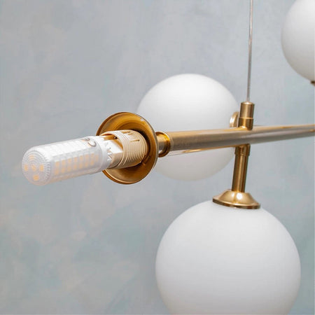 Lampadario Da Soffitto Moderno A Sospensione Con 6 Sfere Attacco Lampadine G9 B88