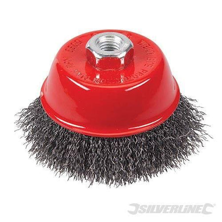 Spazzole a tazza con filamenti ondulati in acciaio per smerigliatrici angolari Silverline - Eternal Brico