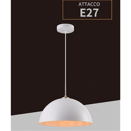 Lampadario A Sospensione Soffitto E27 Paralume Cupola In Ferro Elegante Ip20 B92