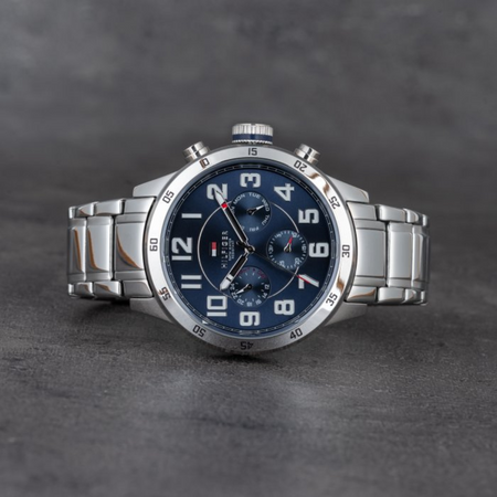Tommy Hilfiger Orologio Analogico Multifunzione al Quarzo da Uomo con Cinturino in Acciaio Inossidabile Argentato - 1791053 Tommy Hilfiger