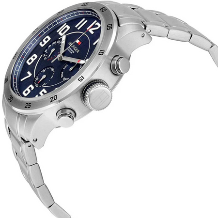 Tommy Hilfiger Orologio Analogico Multifunzione al Quarzo da Uomo con Cinturino in Acciaio Inossidabile Argentato - 1791053 Tommy Hilfiger