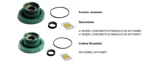 KIT CUSCINETTI MOZZO PER LAVATRICE REX ELECTROLUX 4071430963 + 4071430971