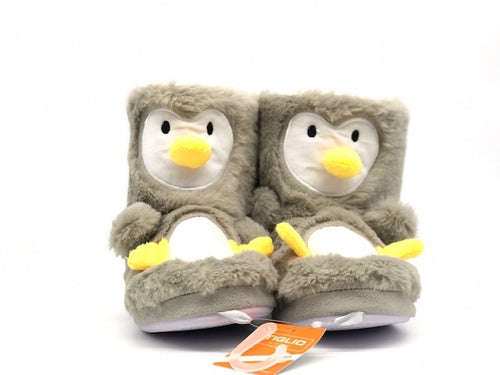 Pantofole Tiglio donna peluche pinguino grigie antiscivolo invernali