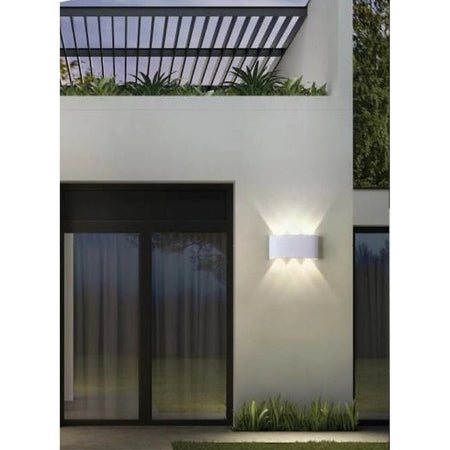 APPLIQUE 16W UP&DOWN LAMPADA MURO BIANCO ESTERNO IP65 LUCE 3000K 6500K 4000K ES68