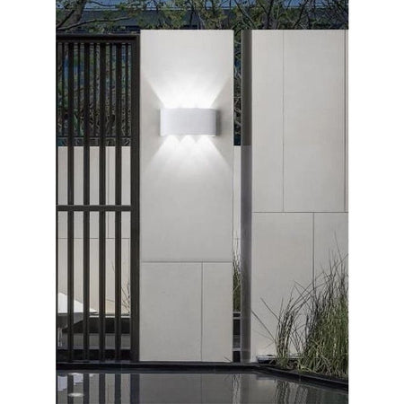 APPLIQUE 16W UP&DOWN LAMPADA MURO BIANCO ESTERNO IP65 LUCE 3000K 6500K 4000K ES68
