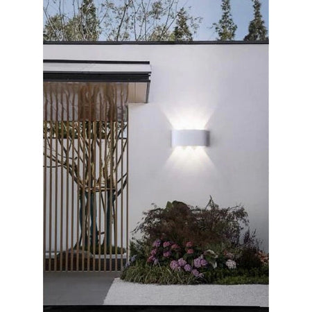 APPLIQUE 16W UP&DOWN LAMPADA MURO BIANCO ESTERNO IP65 LUCE 3000K 6500K 4000K ES68
