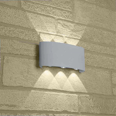 APPLIQUE 16W UP&DOWN LAMPADA MURO BIANCO ESTERNO IP65 LUCE 3000K 6500K 4000K ES68