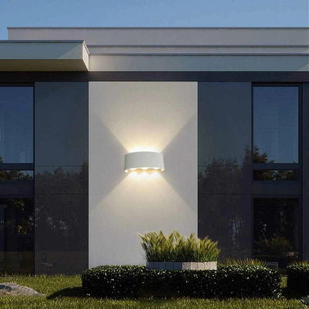 APPLIQUE 16W UP&DOWN LAMPADA MURO BIANCO ESTERNO IP65 LUCE 3000K 6500K 4000K ES68