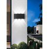 APPLIQUE 16 W UP&DOWN LAMPADA MURO NERO ESTERNO LUCE 6500K 4000K 3000K IP65 ES68
