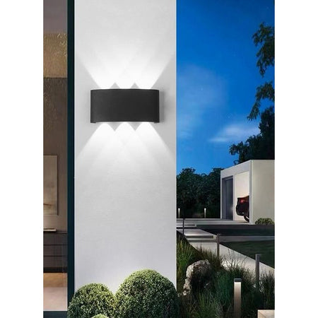 APPLIQUE 16 W UP&DOWN LAMPADA MURO NERO ESTERNO LUCE 6500K 4000K 3000K IP65 ES68