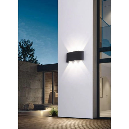 APPLIQUE 16 W UP&DOWN LAMPADA MURO NERO ESTERNO LUCE 6500K 4000K 3000K IP65 ES68