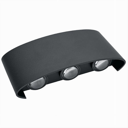 APPLIQUE 16 W UP&DOWN LAMPADA MURO NERO ESTERNO LUCE 6500K 4000K 3000K IP65 ES68