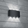 APPLIQUE 16 W UP&DOWN LAMPADA MURO NERO ESTERNO LUCE 6500K 4000K 3000K IP65 ES68