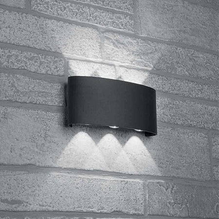 APPLIQUE 16 W UP&DOWN LAMPADA MURO NERO ESTERNO LUCE 6500K 4000K 3000K IP65 ES68