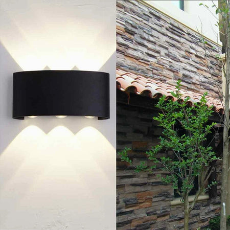 APPLIQUE 16 W UP&DOWN LAMPADA MURO NERO ESTERNO LUCE 6500K 4000K 3000K IP65 ES68