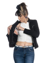 Kelly - Giacca Donna in Vera Pelle di Renna Nera