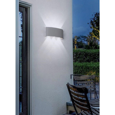 Applique 16w Up&down Lampada Muro Grigio Esterno Ip65 Luce 4000k 3000k 6500k Es68